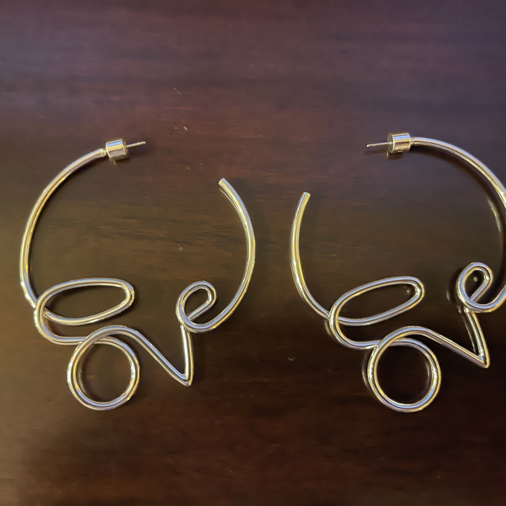 Jenny Bird Silver Love Hoop Earrings